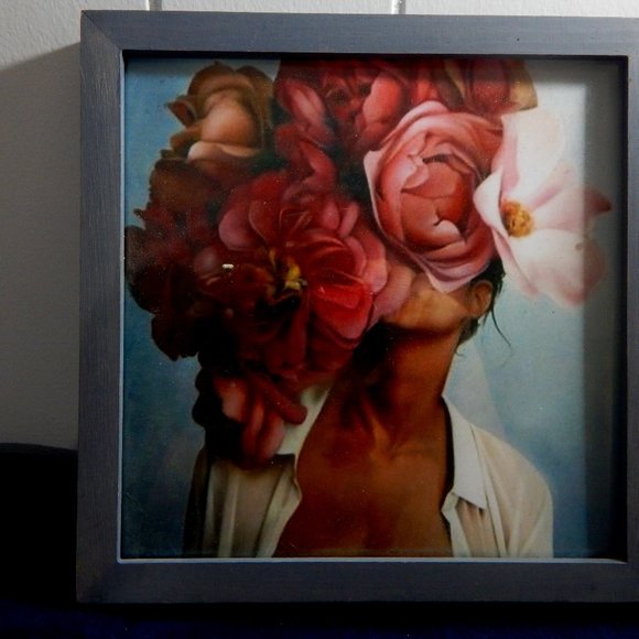Framed Picture of Woman Smelling Picture - Picture 1 of 1